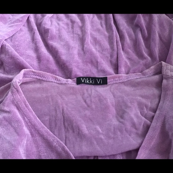 New Vikki Vi Top Button Down Lavender Top or Jacket 1X made USA - Picture 4 of 11